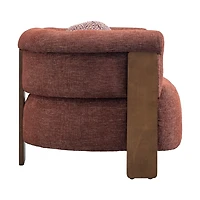Sylvi Accent Chair – Natural Wood & Textured Fabric