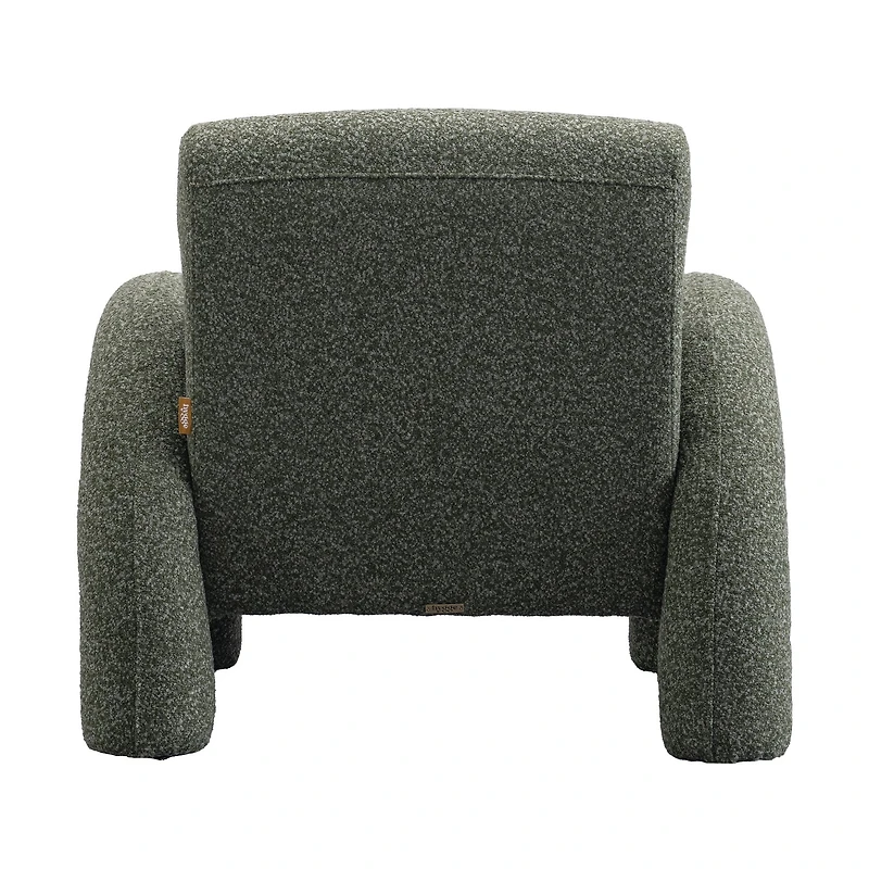 Leni Premium Boucle Accent Chair – Green
