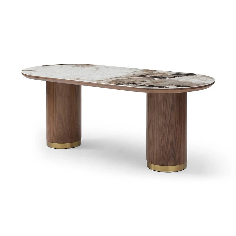 Scottsdale Ceramic Top and Wooden Base Dining Table