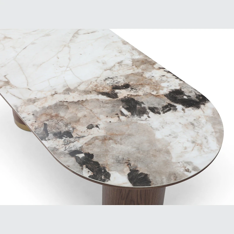 Scottsdale Ceramic Top and Wooden Base Dining Table
