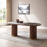 Scottsdale Ceramic Top and Wooden Base Dining Table
