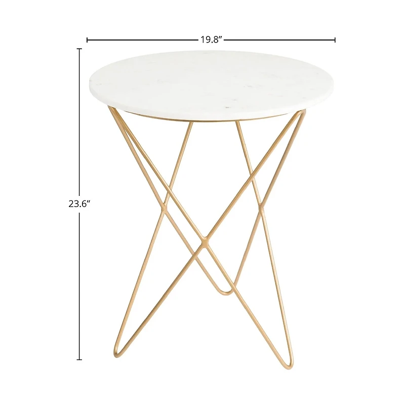 Grainhouse Wind & Fire Marble Side Table - White