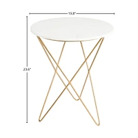 Grainhouse Wind & Fire Marble Side Table - White