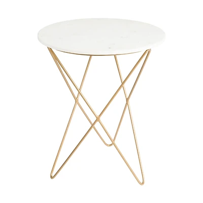 Grainhouse Wind & Fire Marble Side Table - White