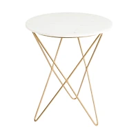 Grainhouse Wind & Fire Marble Side Table - White