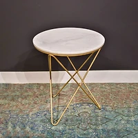 Grainhouse Wind & Fire Marble Side Table - White