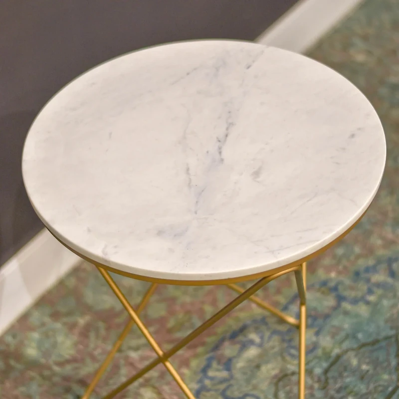 Grainhouse Wind & Fire Marble Side Table - White