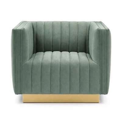 Elba Mid Century Chair - Premium Velvet Green