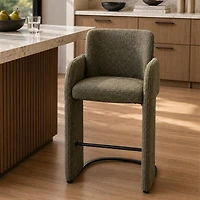 Elina Green Upholstered Modern Bar Chair