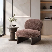 Elio Sculptural Upholstered Accent Chair – Rose Taupe