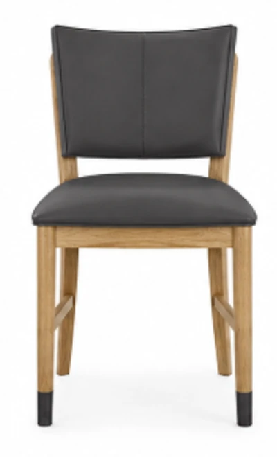 Franklin Dining Chair – Au Natural & Gray Leather