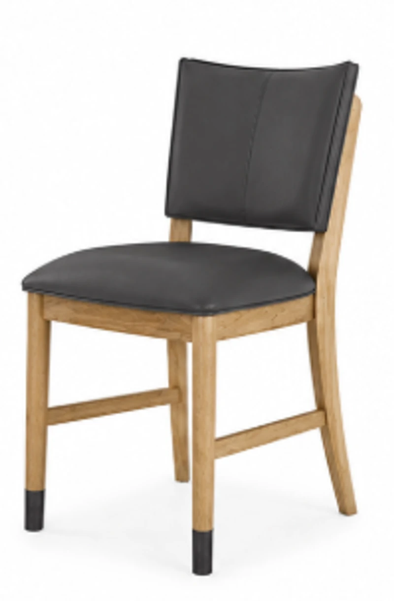 Franklin Dining Chair – Au Natural & Gray Leather