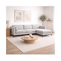 Fritzie Fabric Sectional Sofa Black Metal Legs Left Chaise - Grey