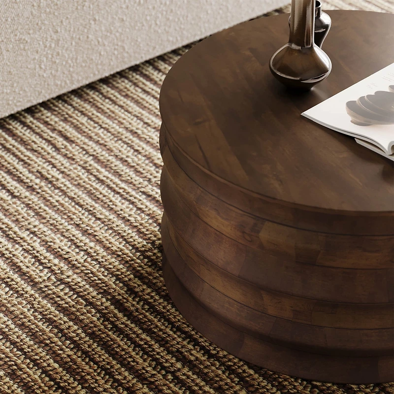 Global Coffee Table – Solid Mango Wood | Walnut Finish