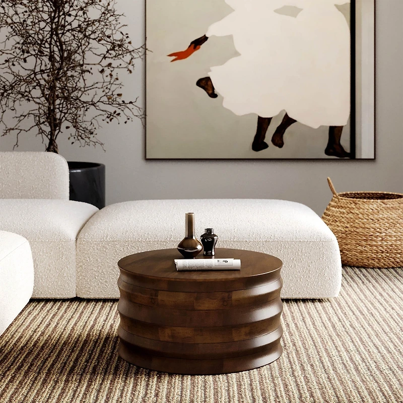 Global Coffee Table – Solid Mango Wood | Walnut Finish