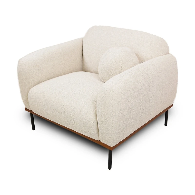 Genea Accent Chair with Premium Believe Fabric - Beige