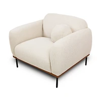 Genea Accent Chair with Premium Believe Fabric - Beige