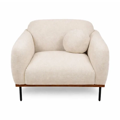 Genea Accent Chair with Premium Believe Fabric - Beige