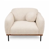Genea Accent Chair with Premium Believe Fabric - Beige