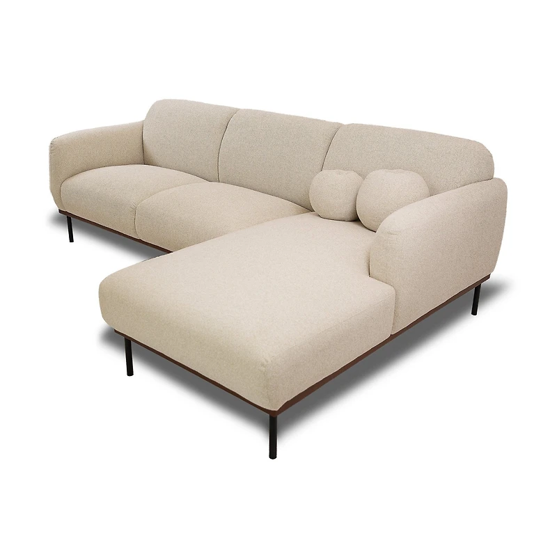 Genea Sectional with Premium Believe Fabric - Beige