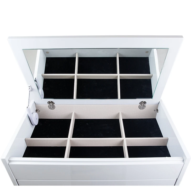 Gilly Grey Glossy Finish Bedroom Chest