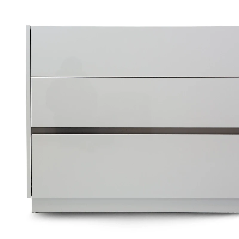 Gilly Grey Glossy Finish Bedroom Dresser