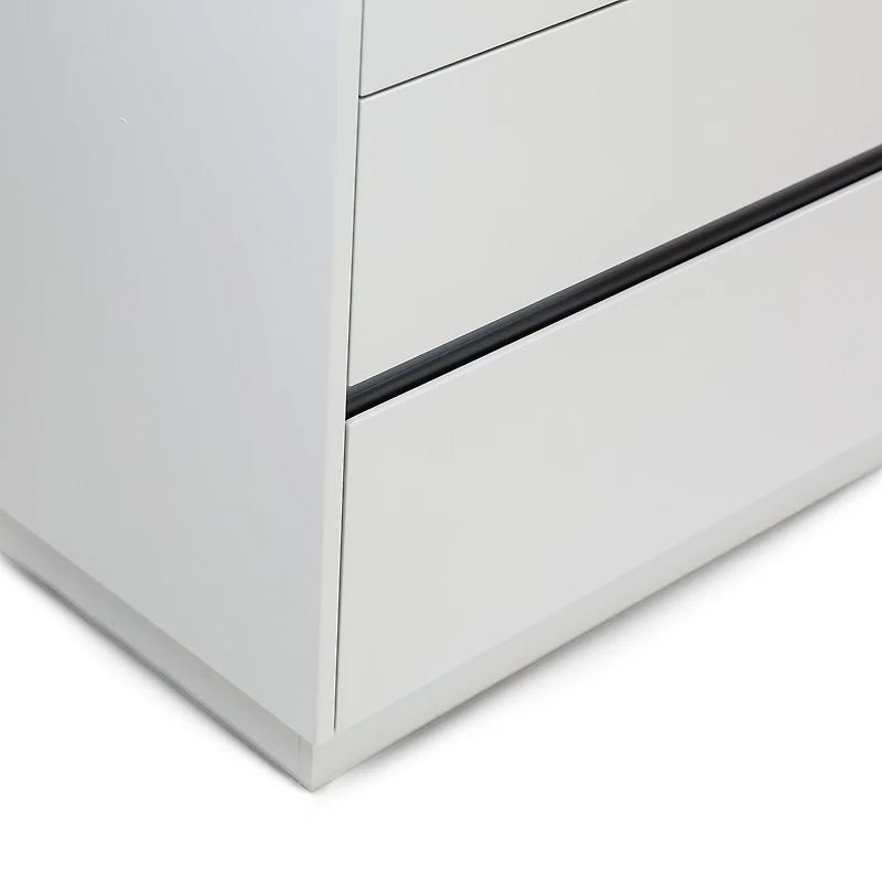 Gilly Grey Glossy Finish Bedroom Dresser
