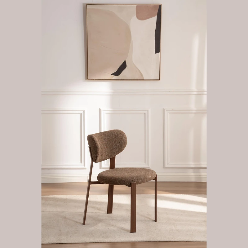 Kofi Upholstered Dining Chair with Walnut Finish Legs