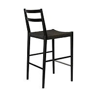 Varis Counter Stool with Back - Black Woven Seat