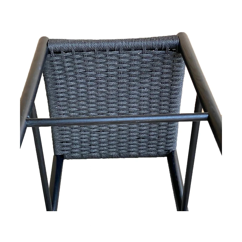 Varis Counter Stool with Back - Black Woven Seat