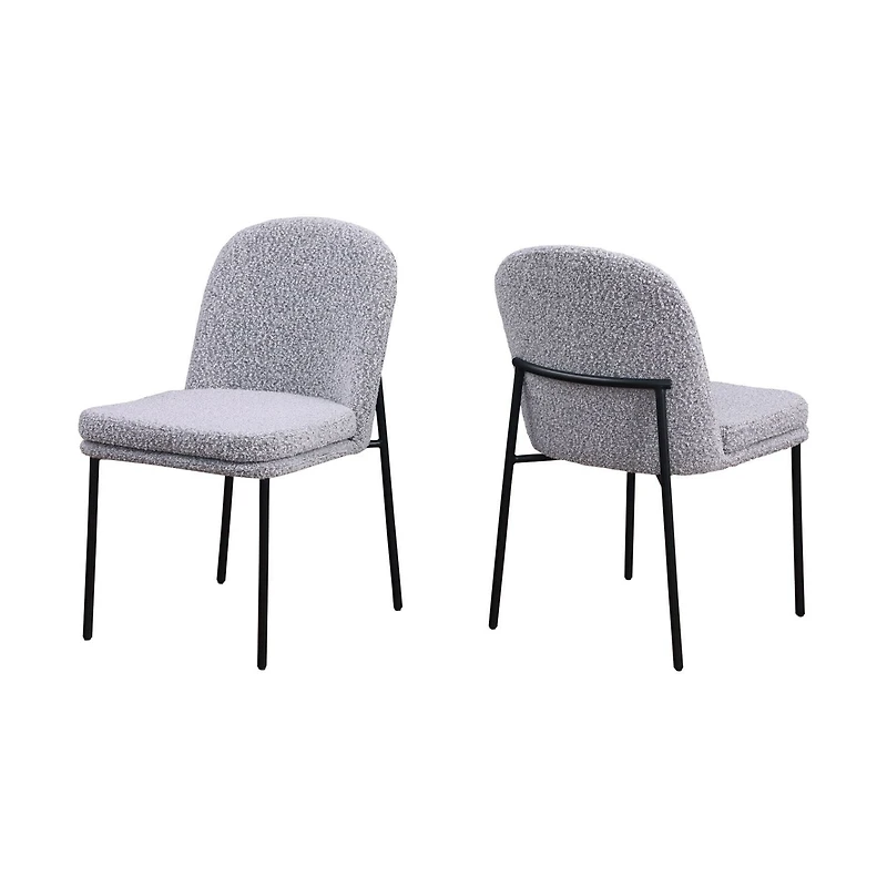 Kendra Boucle Dining Chair - Grey