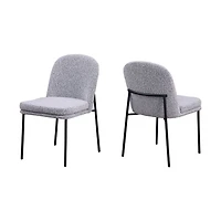 Kendra Boucle Dining Chair - Grey
