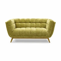 Yaletown Mid Century Loveseat - Lime Crushed Velvet Floor Model