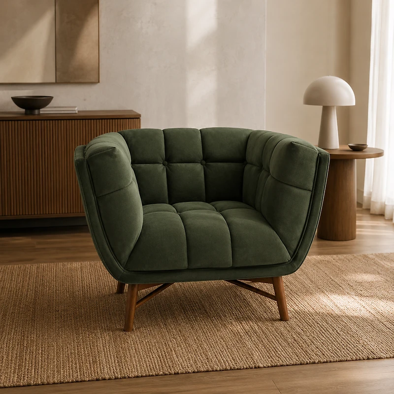 Kitsilano Accent Chair - Velvet Forest Green
