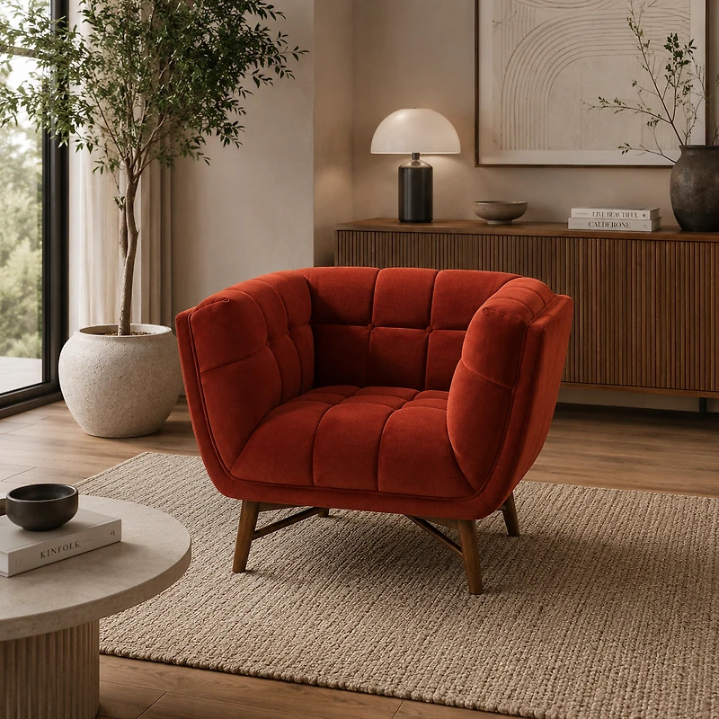 Kitsilano Accent Chair - Velvet Rust