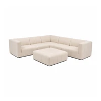 Lauriston Premium Fabric 6 PCs Modular Sectional - Monique Beige