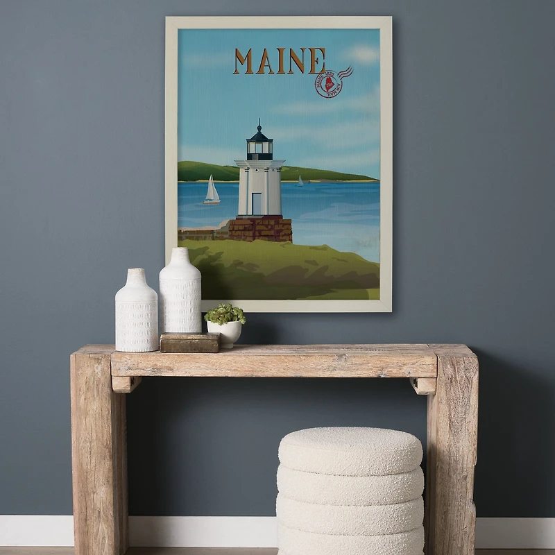 Maine GO (L) Textured Framed Artwork Matted