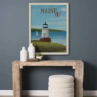 Maine GO (L) Textured Framed Artwork Matted
