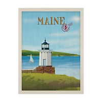 Maine GO (L) Textured Framed Artwork Matted