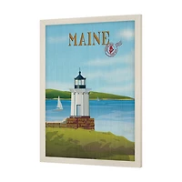 Maine GO (L) Textured Framed Artwork Matted