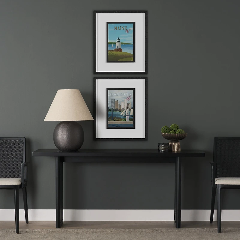 Maine GO (M) Framed Artwork Matted under Glass
