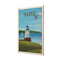 Maine GO (XL) Hand Embelished Framed Artwork Matted under Glass