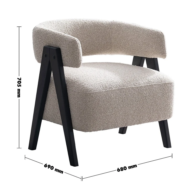Rocio Boucle Fabric Arm Accent Chair