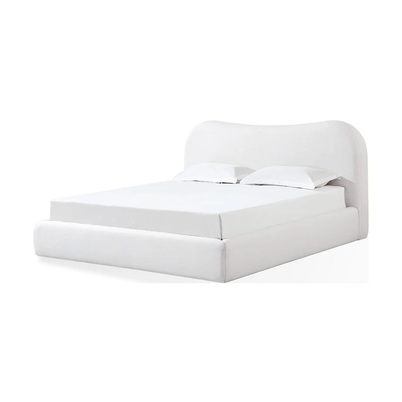Elena Upholstered Bed – Vanilla Linen