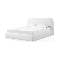 Elena Upholstered Bed – Vanilla Linen