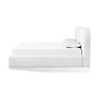 Elena Upholstered Bed – Vanilla Linen
