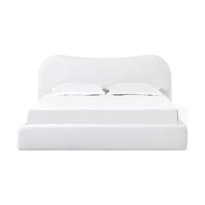 Elena Upholstered Bed – Vanilla Linen