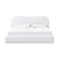 Elena Upholstered Bed – Vanilla Linen