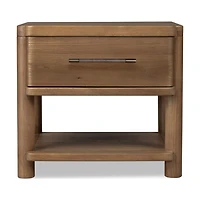 Hollis 1-Drawer Nightstand with Open Shelf – Cabin Glow Finish