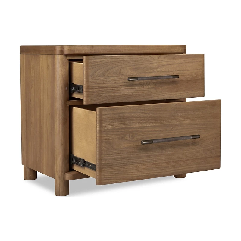 Hollis 2-Drawer Nightstand – Cabin Glow